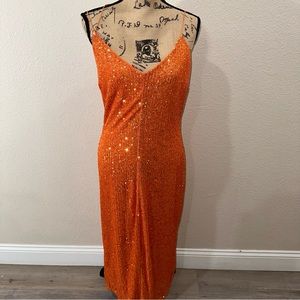 Sequin orange prom/homecoming dress